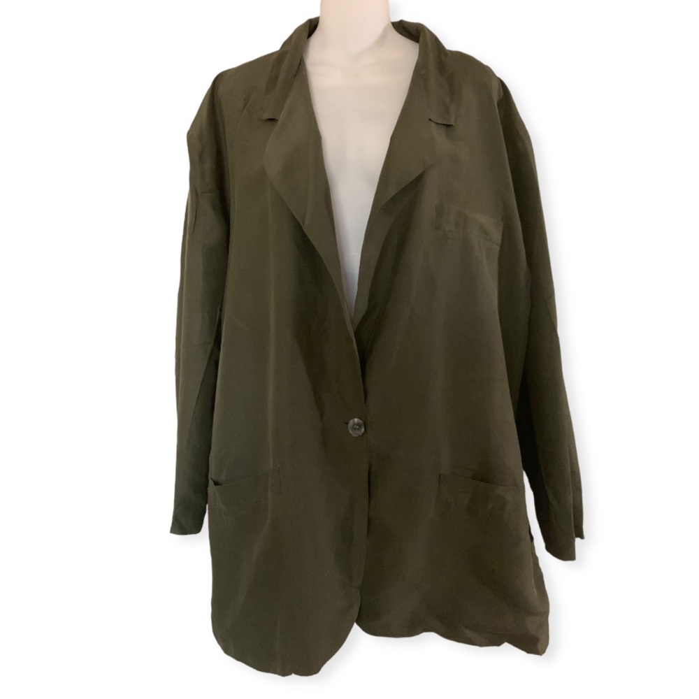 Forenza 100%Silk Green Blazer Size M